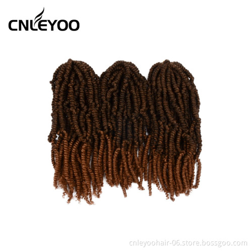 10 Inch Bomb Twist Crochet Hair 24 Roots Spring Twist Pre-Looped Crochet Braids For Black Women Gift Hair